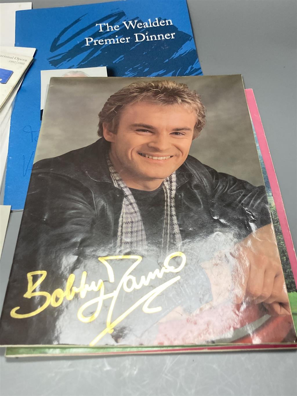 Assorted autographs, brochures etc.